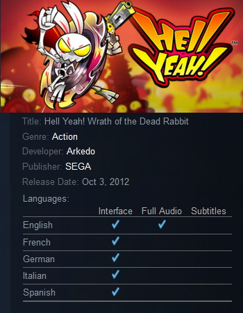 Hell Yeah! Wrath of the dead rabbit Steam - Click Image to Close